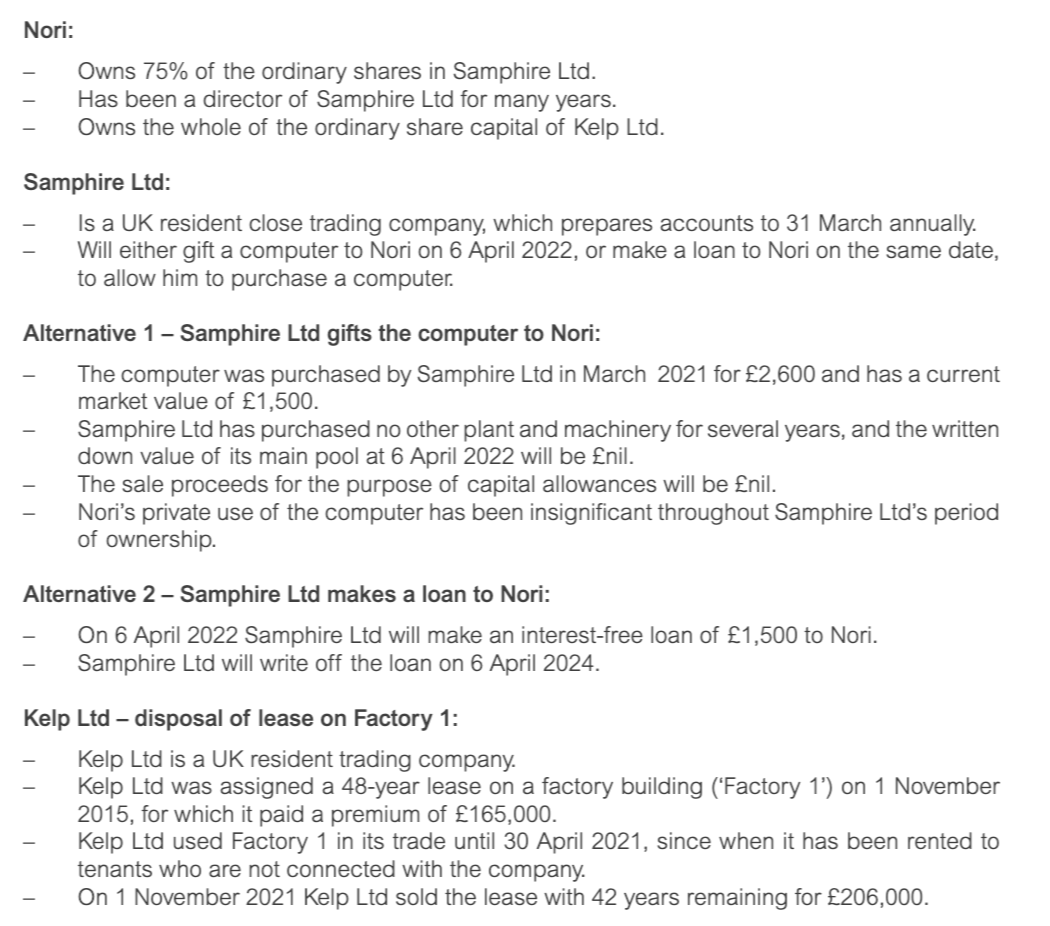 ACCA ATX (UK) Past Papers - Question 3a - June 2021 CBE | ACOWtancy ...