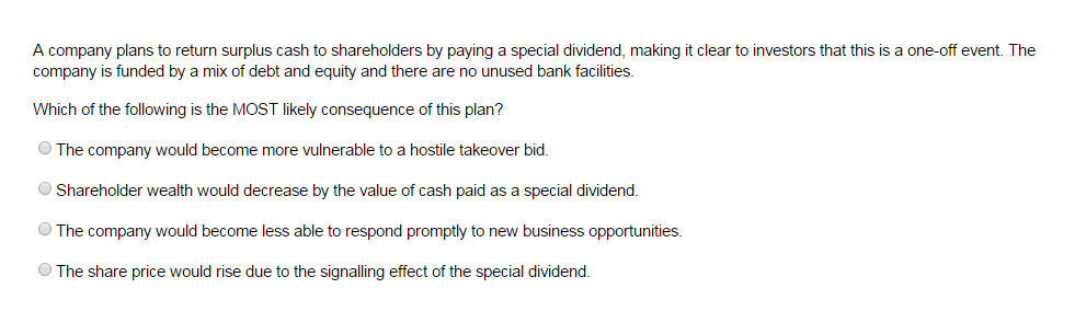 CIMA F3 Past Papers: Dividends policy | aCOWtancy Textbook