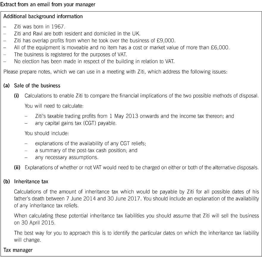 ACCA ATX (UK) Past Papers: A2a. Entrepreneurs' Relief | ACOWtancy Textbook