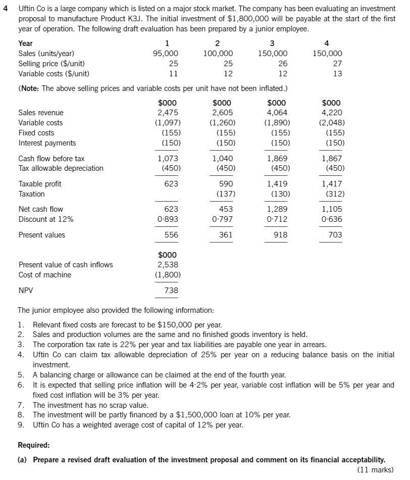 ACCA FM (F9) Past Papers: NPV | aCOWtancy Textbook