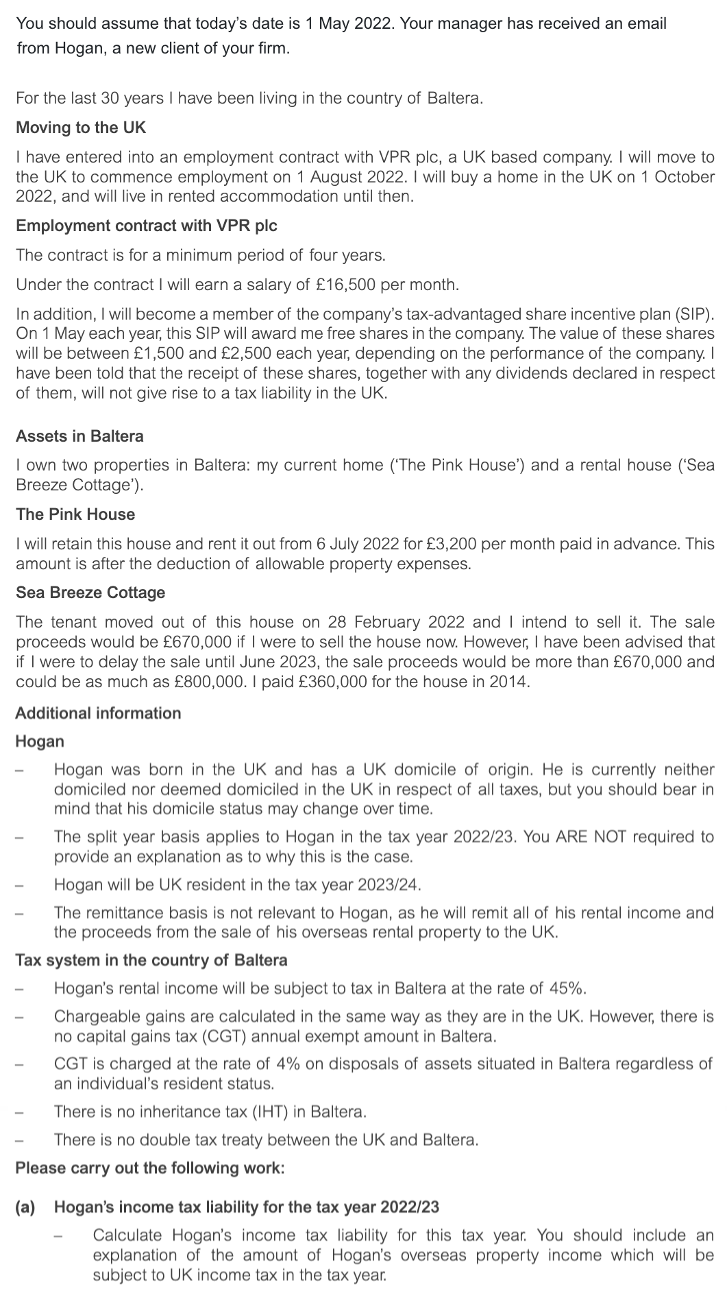 ACCA ATX (UK) Past Papers - Question 2a - June 2022 CBE | ACOWtancy ...