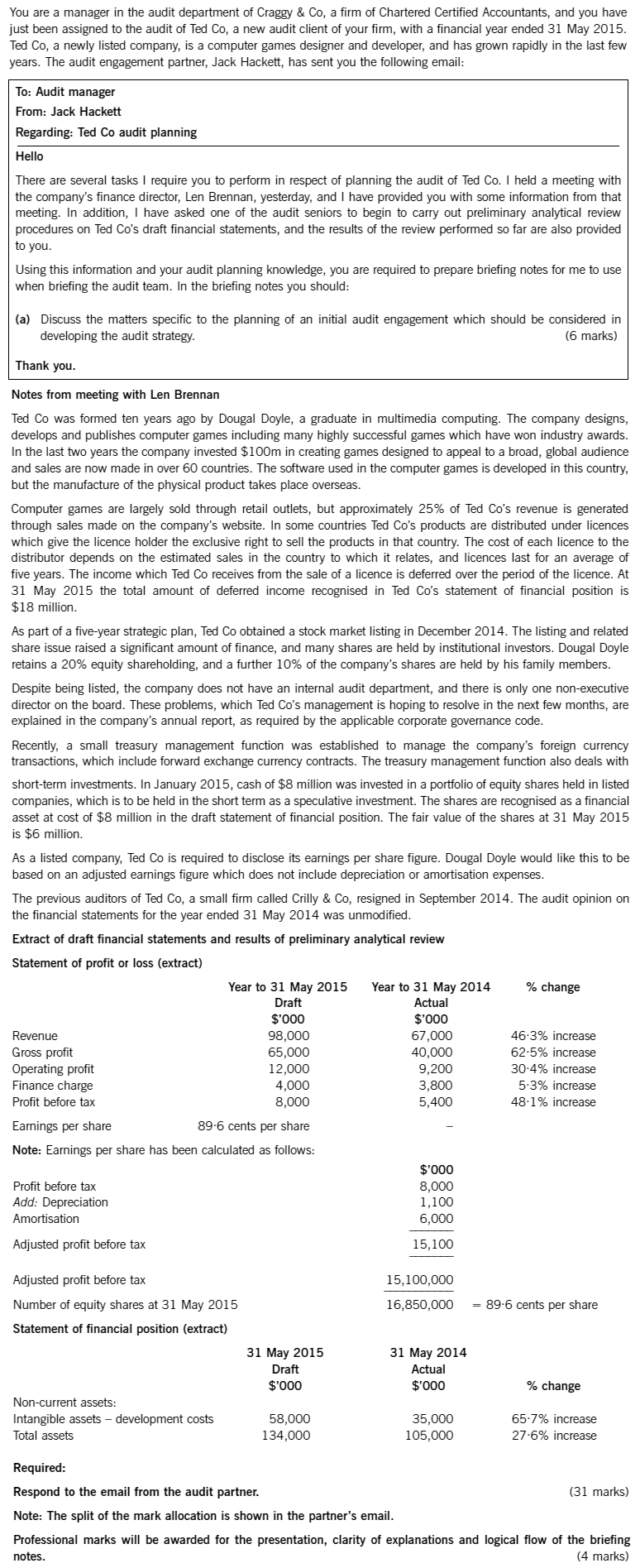 ACCA AAA INT Past papers Question 1a June 2015 aCOWtancy