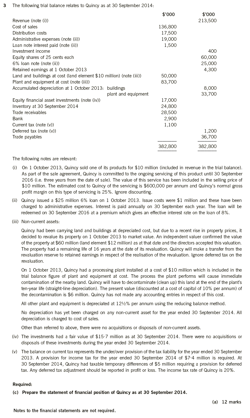 ACCA FR Past Papers - Question 3c - December 2014 Specimen (Dec 2014 ...