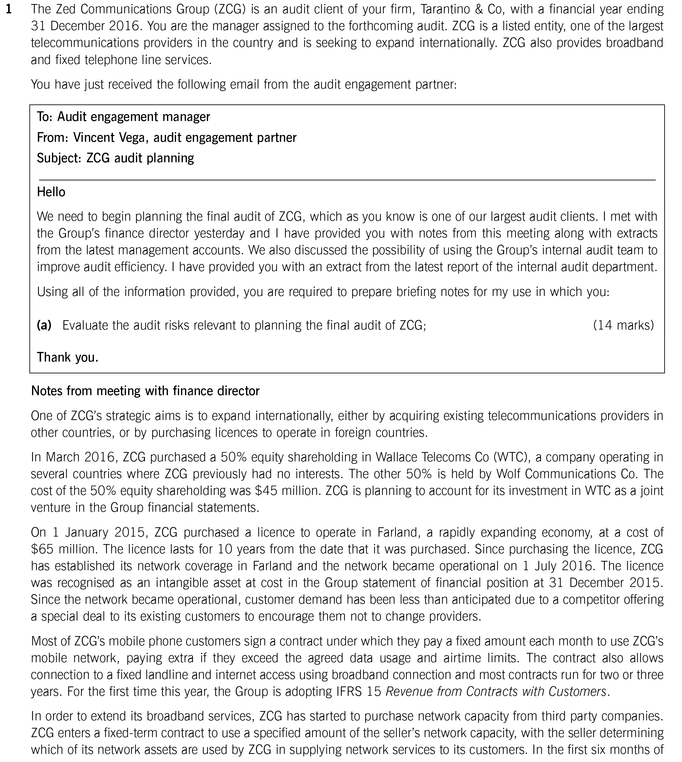 ACCA AAA (P7 INT) Past Papers: D1b. Components Of Audit Risk ...