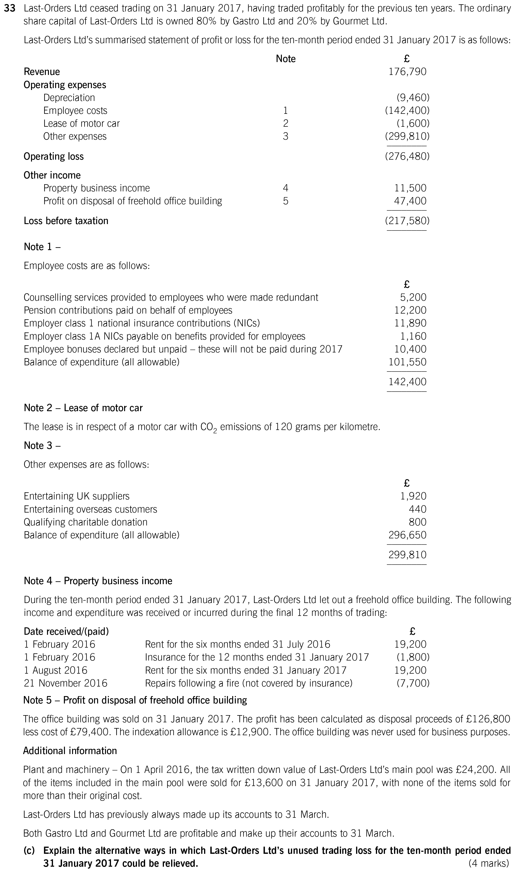 ACCA TX (UK) Past Papers - Question 33c - December 2017 Sample ...