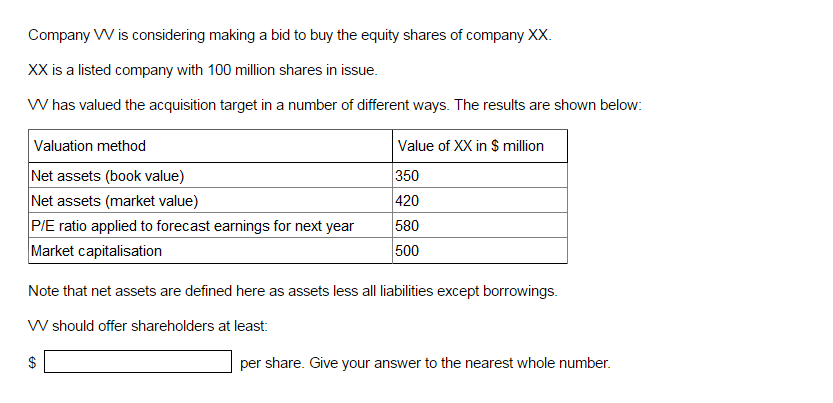 CIMA F3 Past Papers: D2. Market Capitalisation | aCOWtancy Textbook