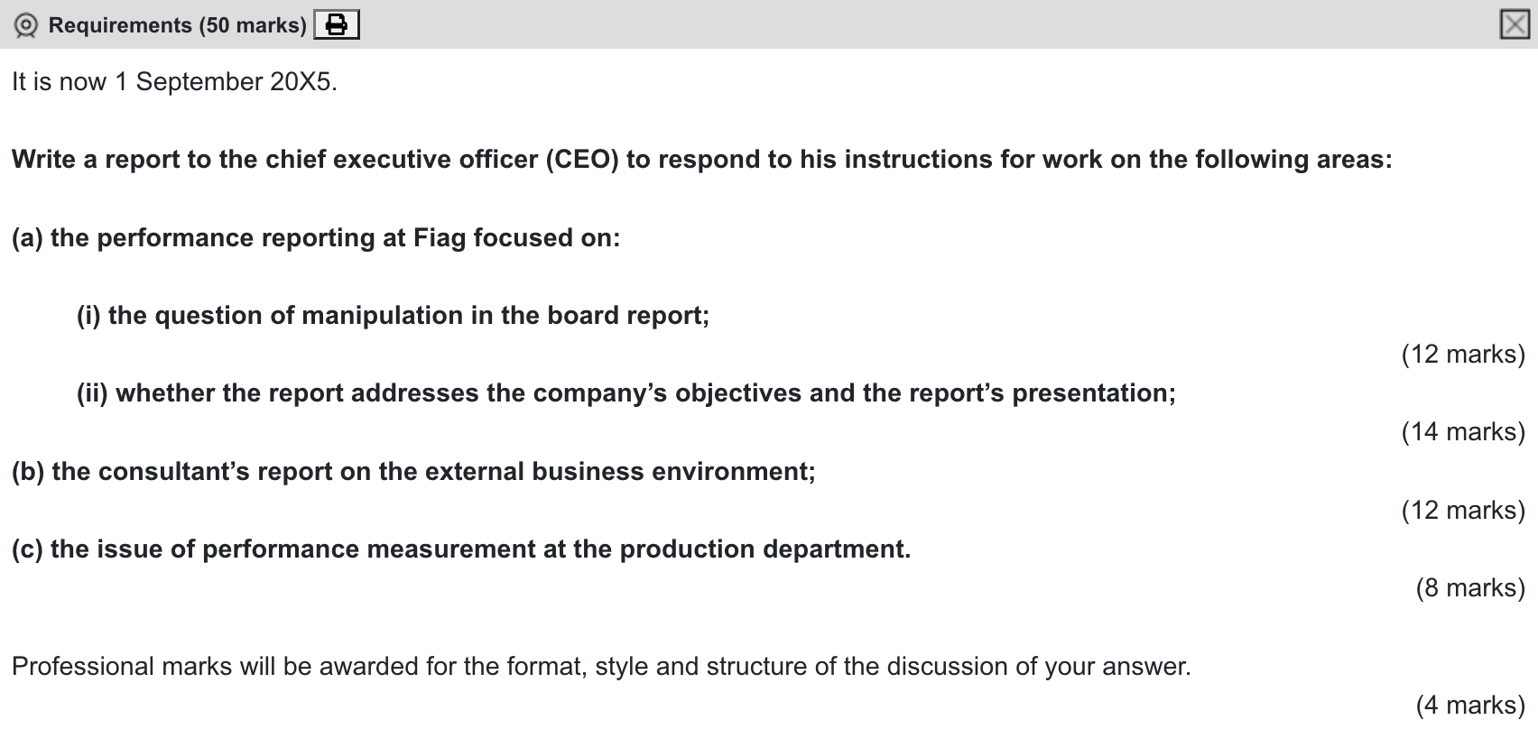 ACCA APM Past Papers - Question 1 - June 2021 CBE | ACOWtancy Exam Centre