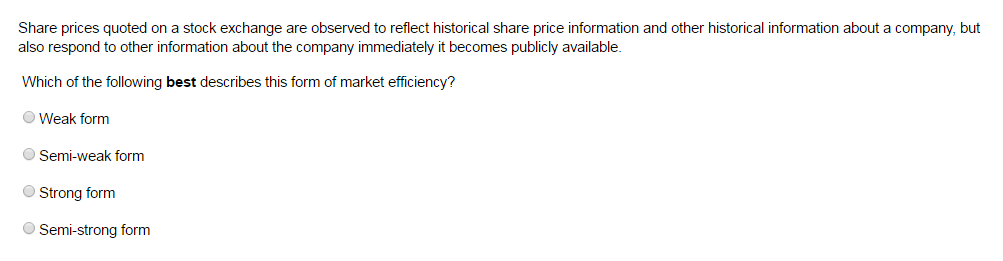 CIMA F3 Past Papers: Efficient Market Hypothesis (EMH) | aCOWtancy Textbook