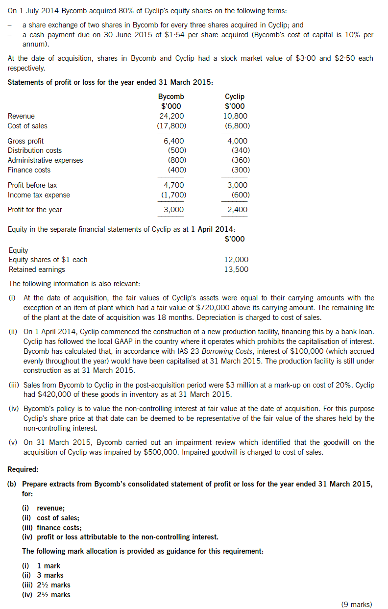 ACCA FR Past Papers - Question 1b - June 2015 | ACOWtancy Exam Centre